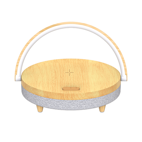 EZVALO wireless charging music desk lamp Wood